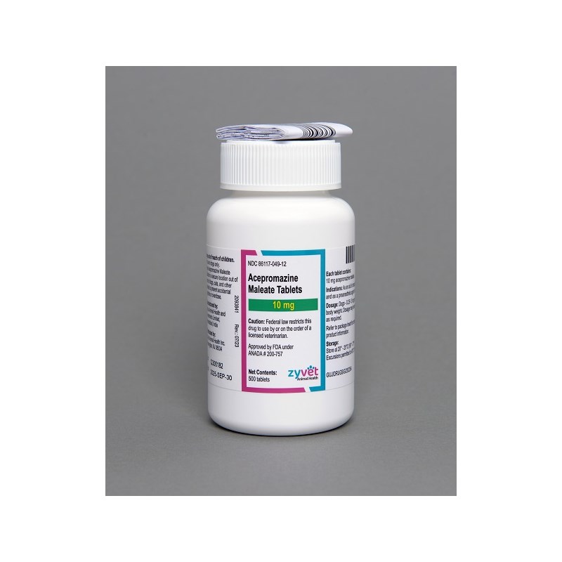 Acepromazine Tabs 10g  500ct  ZyVet Label