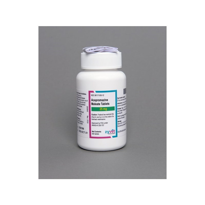 Acepromazine Tabs 25mg 500ct ZyVet Label