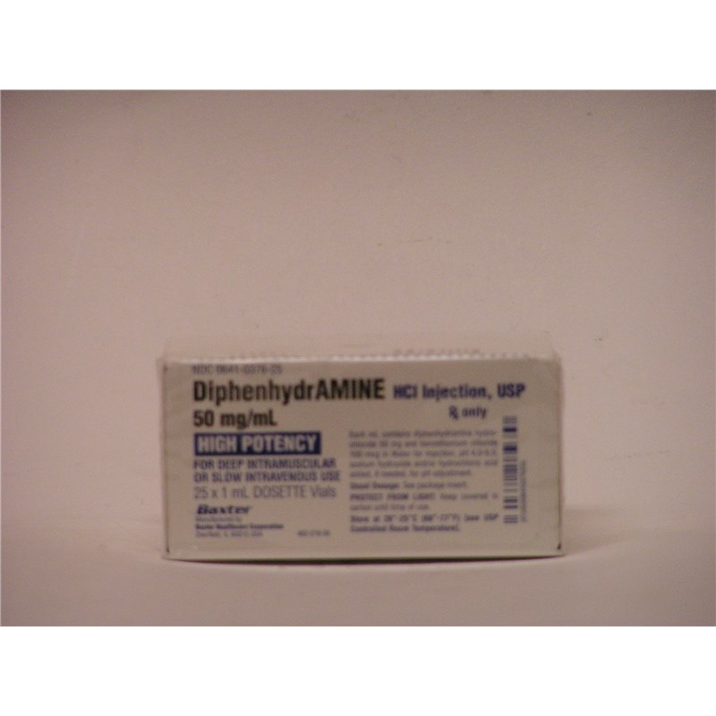 Diphenhydramine Injection 50mg/ml 1ml 25/pk