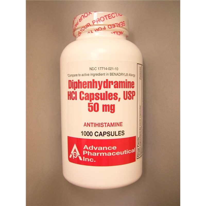 Diphenhydramine Caps 50mg 1000ct
