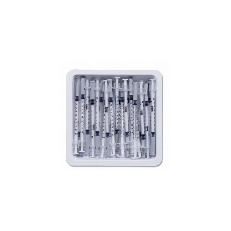 1cc Syringe with 26g x 1/2&quot; Allergy Tray 25Pk