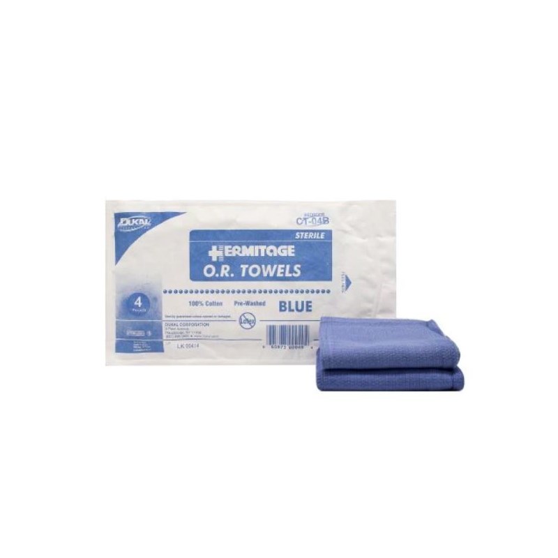 Sterile Surgical Huck Towel Blue 17&quot; x 26&quot; 4/pk
