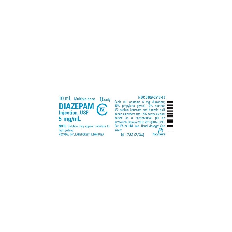 Diazepam Injection 5mg/ml 10ml 10pk C4 Full Box Only