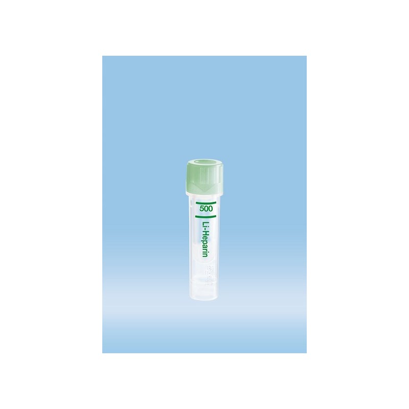 0.5ml 500Ul Lithium Heparin  Tube Green Microvette 100ct