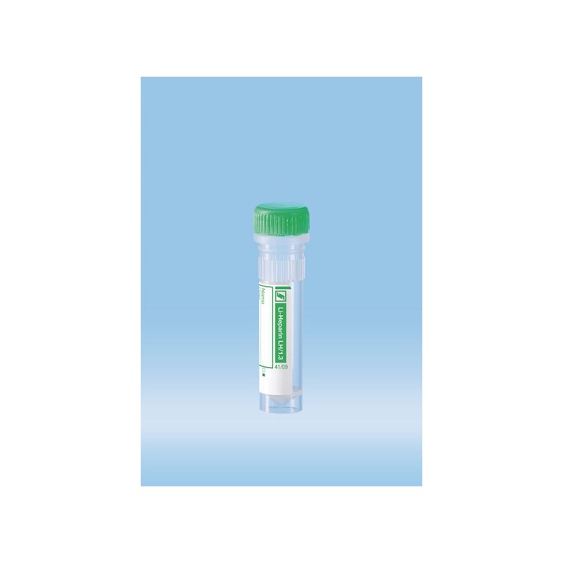 1.3ml Lithium Heparin Green Top Screw Cap 100ct