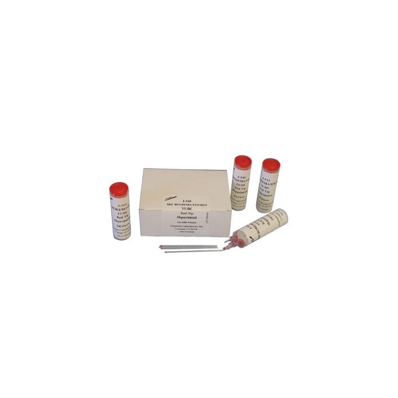Micro-Hematocrit Tubes Heparinized Red Plastic 100ct