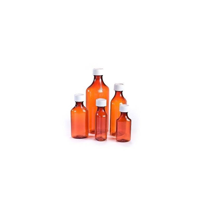 Amber Oval Plastic Bottle 16oz