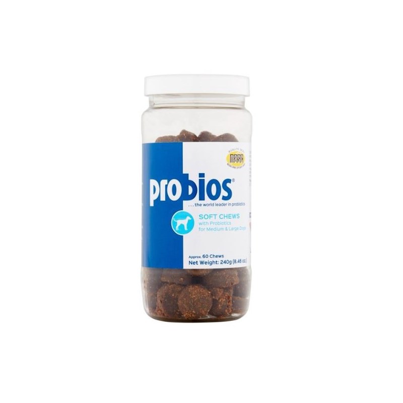 Probios Dog Soft Chew with Prebiotics For Medium and Large Dogs 240gm Approx 60 chews