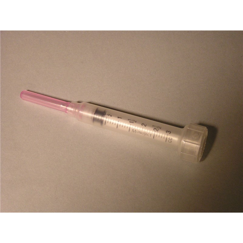 3cc Syringes with 20g x 1 Monoject Luer Lock 100/bx