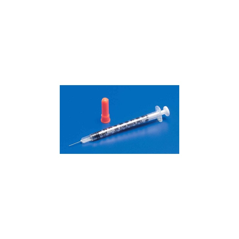 1cc Insulin Syringe with 27g x 1/2&quot; 100/bx