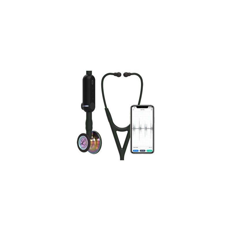 Stethoscope Littmann Core Digital Black with Rainbow Chestpiece 27&quot;