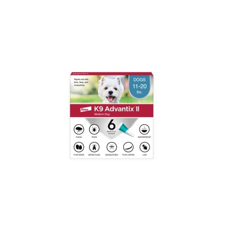 K9 Advantix II Dog Teal 11-20Lb 6 month 6 cards/bx
