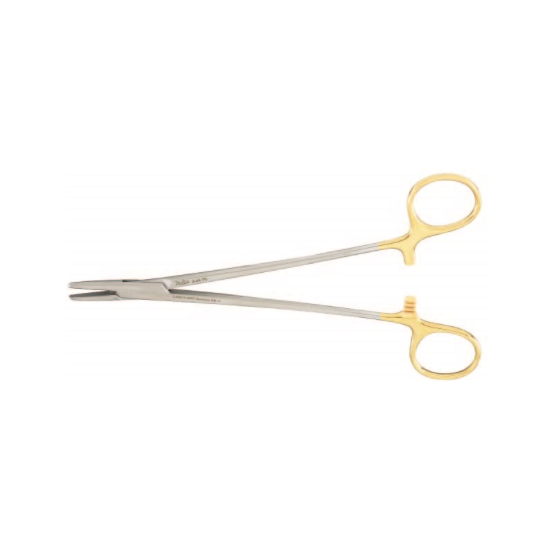 Mayo Hager Needle Holder 7&quot; Tungsten Carbide Jaws Gold Plated Handles