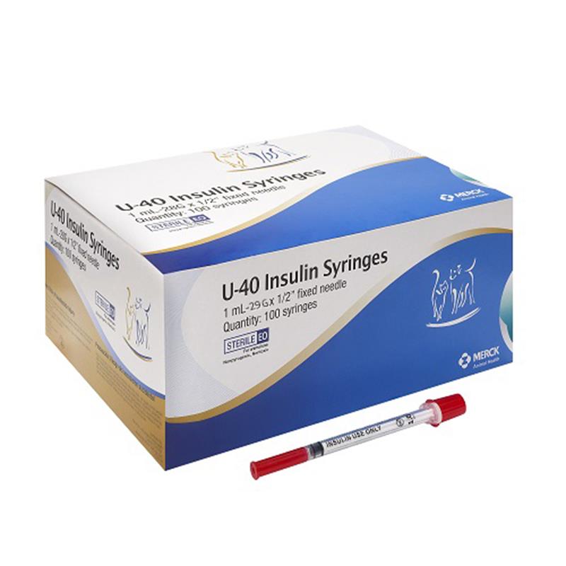 U-40 Vetsulin Insulin Syringe 1cc with 29g x 1/2&quot;