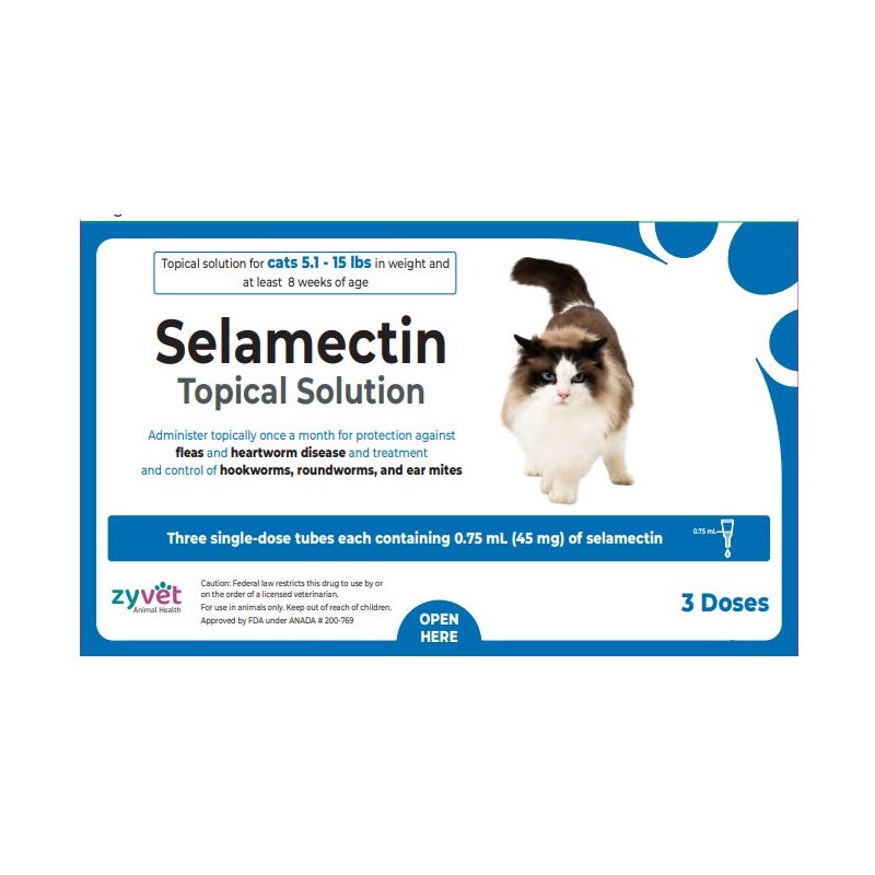 Selamectin Topical Solution Cat 5.1-15lb 3ds