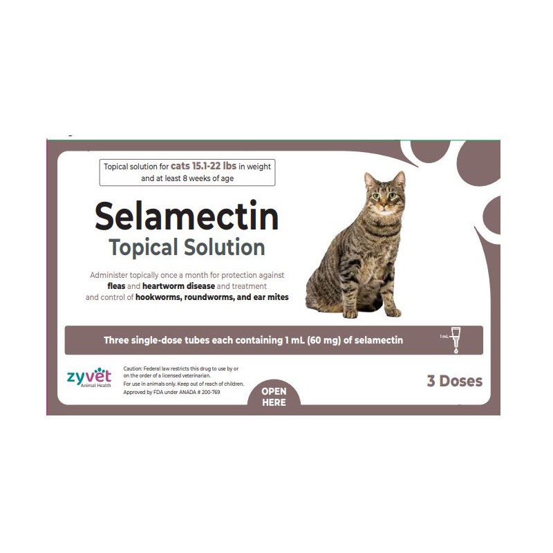 Selamectin Topical Solution Cat 15.1-22lb 3ds