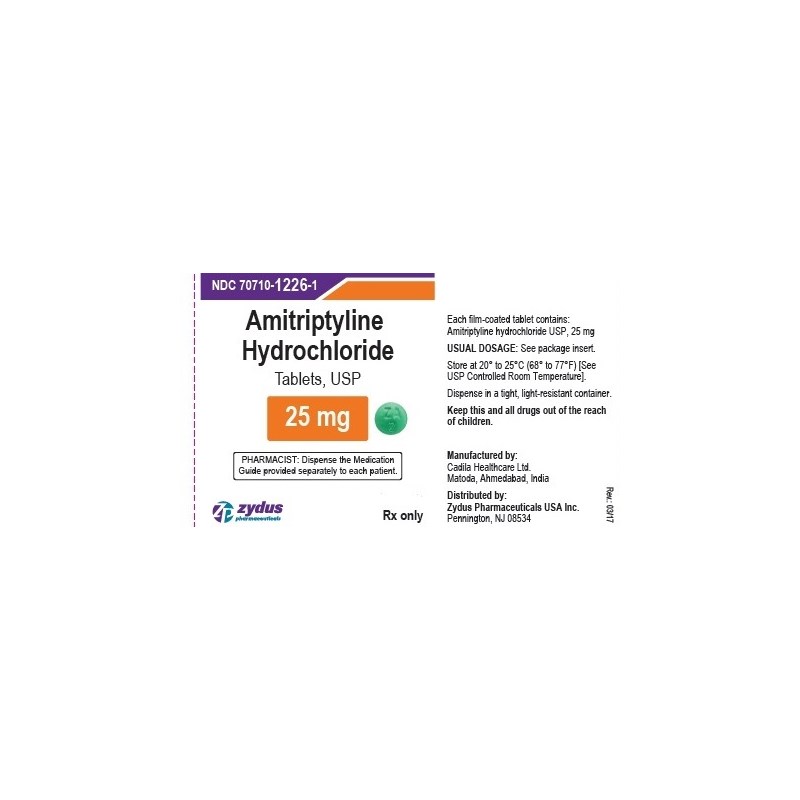 Amitriptyline Tabs 25mg 1000ct Zydus Label