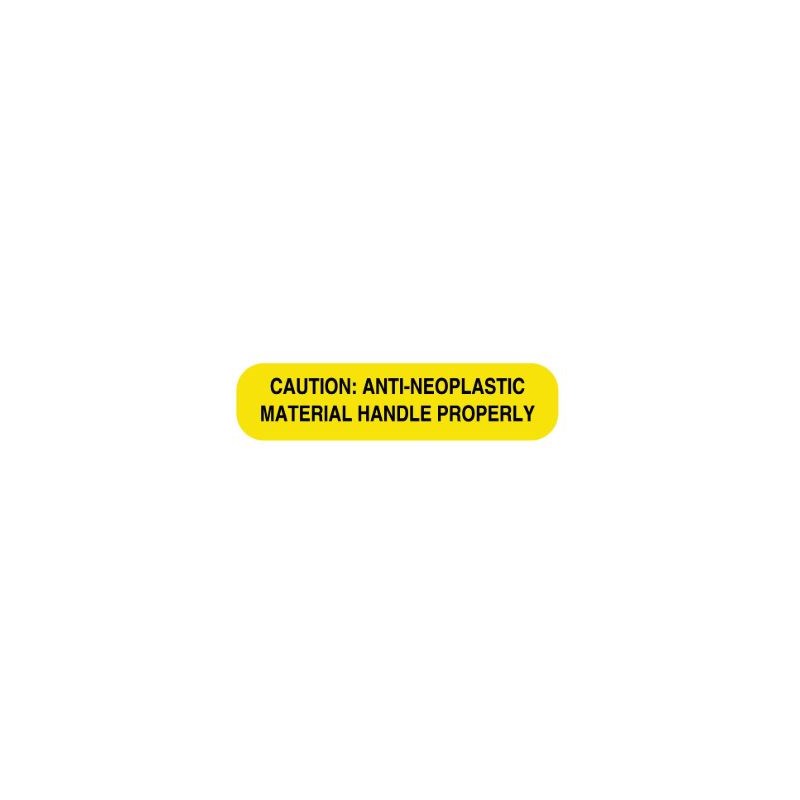 Caution Anti-Neoplastic Label 1-5/8&quot; x  3/8&quot; 1000/roll Yellow