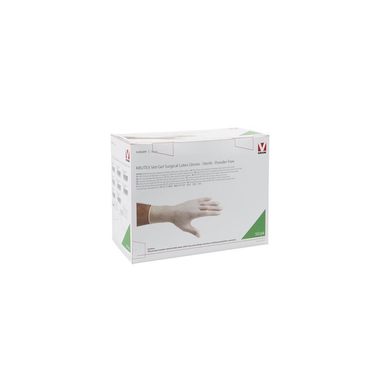 Kruuse Vetgel Latex Surgical Gloves Size 6.5 50/bx