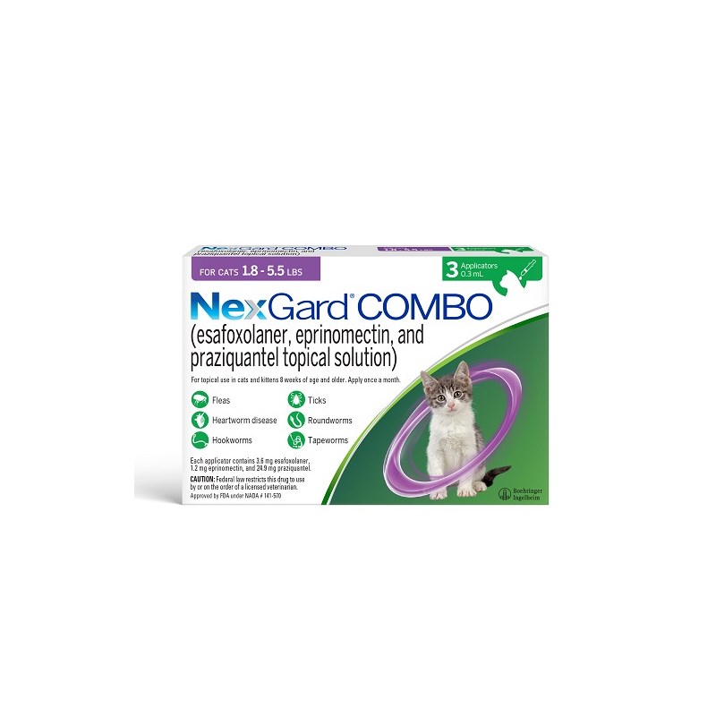 Nexgard Combo for Cats 1.8-5.5lbs (3 dose x 10)