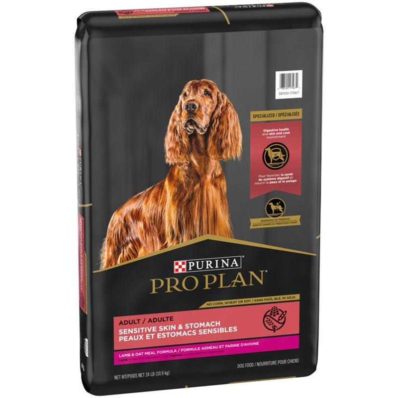 Purina Pro Plan Adult Dog FOCUS Sensitive Skin &amp; Stomach Lamb and Oat Meal 24lb.