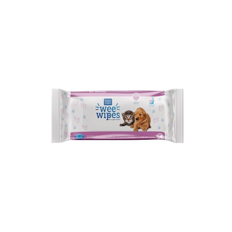 Fresh &#39;n Clean Wee Wipes for Puppies and Kittens 64/pk  (NON-FLUSHABLE)