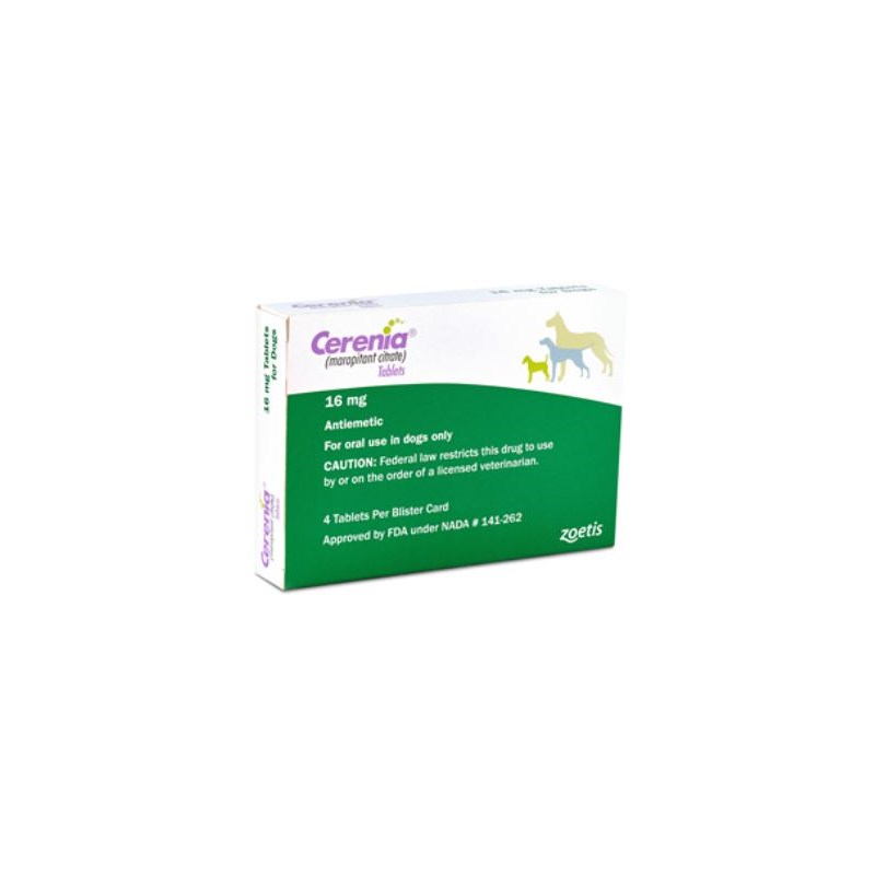 Cerenia Tabs 16mg 4ct/card x 10 cards Green
