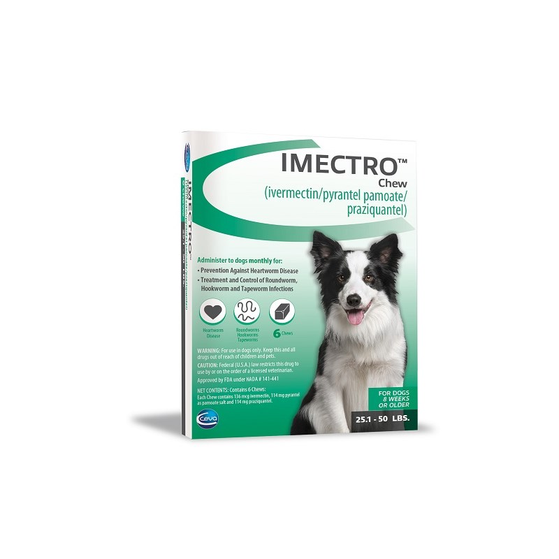 Imectro Chew 25.1-50lbs Green (6 doses per card--10 cards/carton)