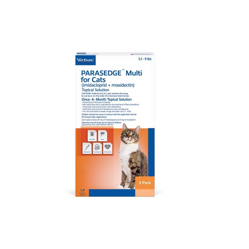 Parasedge&trade; Multi for Cats 5.1-9lbs 3 doses/card 10 cards/box