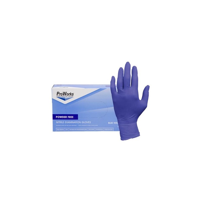 Exam Gloves Nitrile ProWorks Powder Free 3 mil   X Large  (Blue-Violet) 200/bx