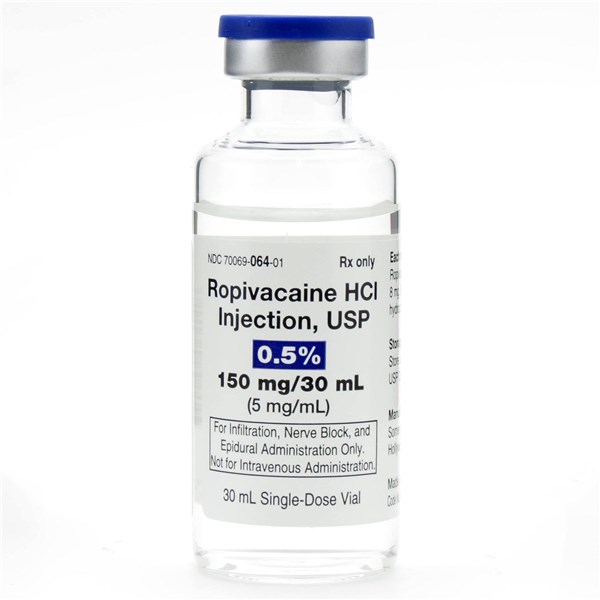 Ropivacaine HCL 0.5% Injection (5mg/ml or 150mg/30ml) 30ml