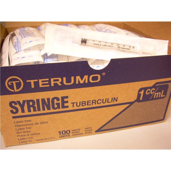 1cc TB Syringes Terumo Tuberculine Regular Tip 100/bx