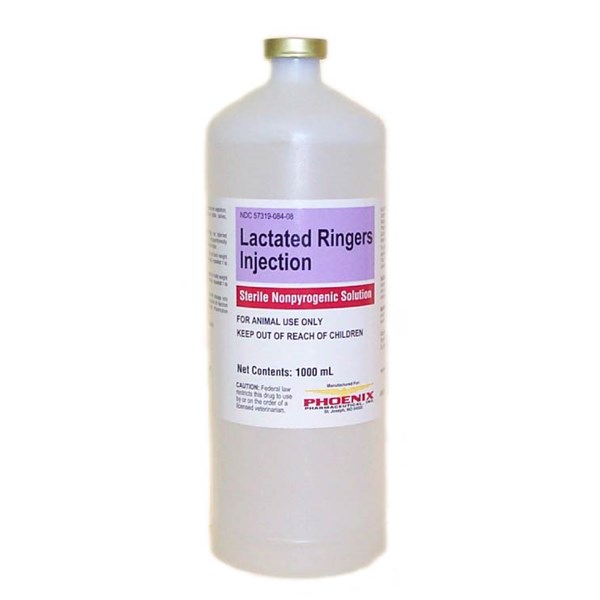 Lactated Ringers 1000ml Rigid Bottle 12ct  (No graduations)