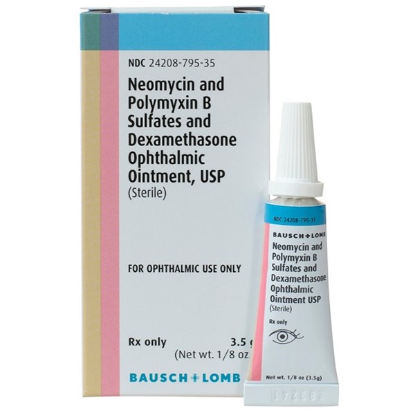 Neo Poly Dex (NPD) Ophthalmic Ointment 1/8oz Bausch &amp; Lomb Label