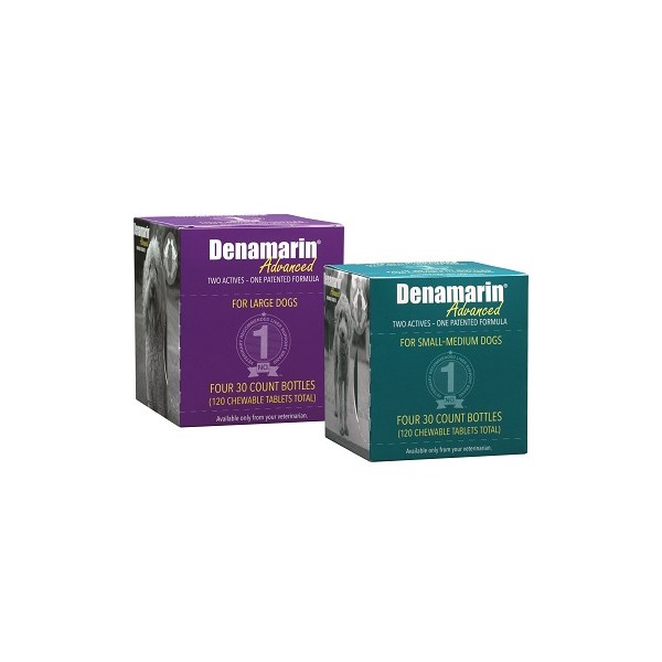 Denamarin Advanced Small Medium  7-50lbs Chew Tabs 4 bottles/bx 30ct each