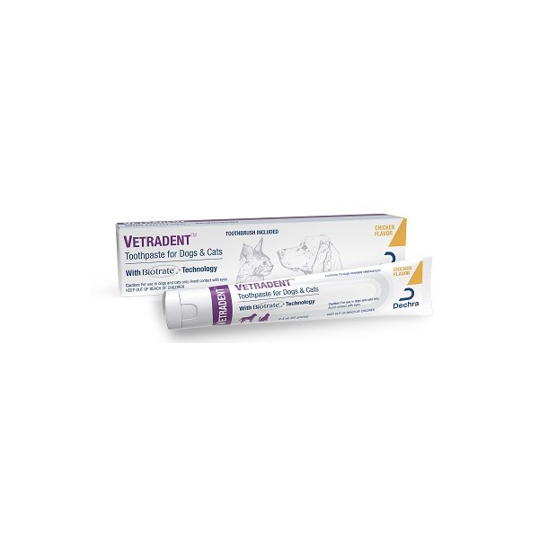 Vetradent Paste with Toothbrush for Dogs &amp; Cats 2.3oz Chicken