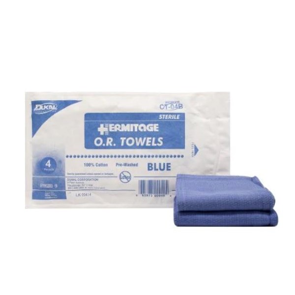 Sterile Surgical Huck Towel Blue 17&quot; x 26&quot; 4/pk
