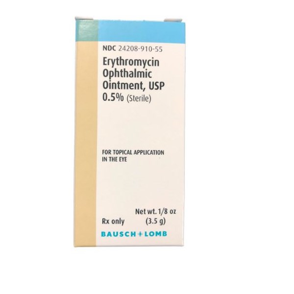 Erythromycin Ophthalmic Ointment 1/8oz Bausch and Lomb