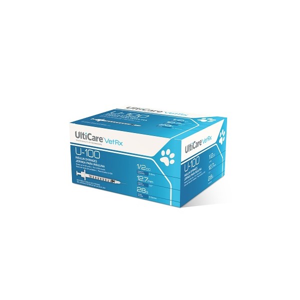 U-100 Insulin Syringe 0.5cc with 28g x 1/2&quot;  Ulticare 100/bx