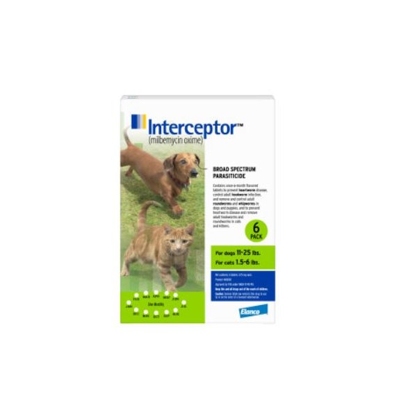Interceptor Green 5.75mg 11-25lb 6 dose 10pk
