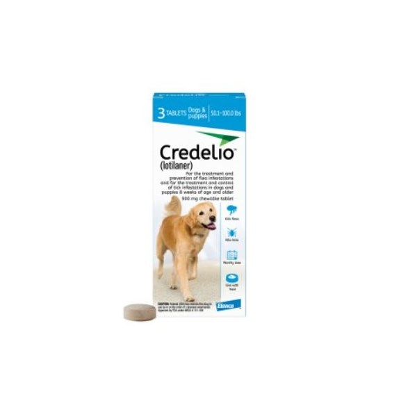 Credelio Chew Tabs 50.1-100lbs Blue 3 dose 16/bx