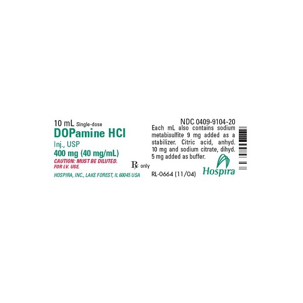 Dopamine Injection 40mg/ml 10ml 25pk  Full Pack Only
