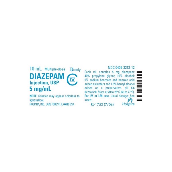 Diazepam Injection 5mg/ml 10ml 10pk C4 Full Box Only