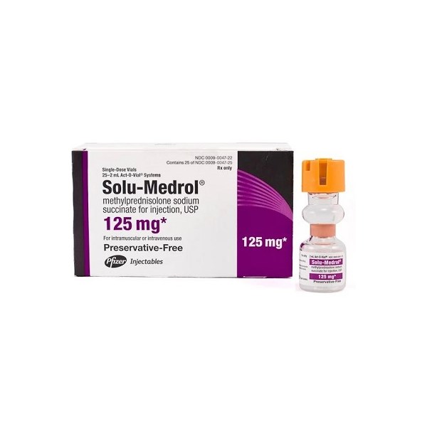 Solu Medrol Injection 125mg 2ml 25pk Pfizer Pack Only