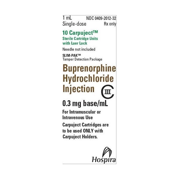 Buprenorphine Injeciton 0.3mg C3 (10 x 1ml Carpuject)