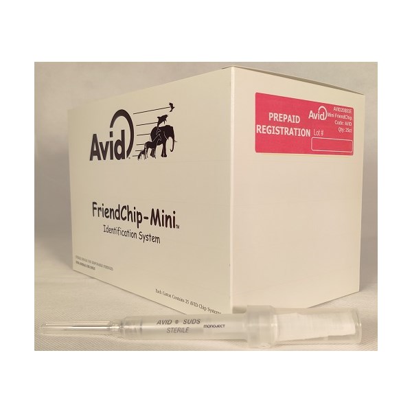 Avid Friendchip Mini with Electronic Registration 125kHz 25ct Cat/Small Dogs