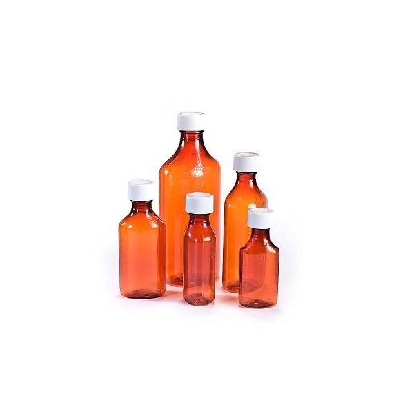 Oval Amber Plastic Bottle 2oz  180/bx