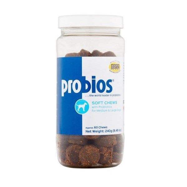 Probios Dog Soft Chew with Prebiotics For Medium and Large Dogs 240gm Approx 60 chews