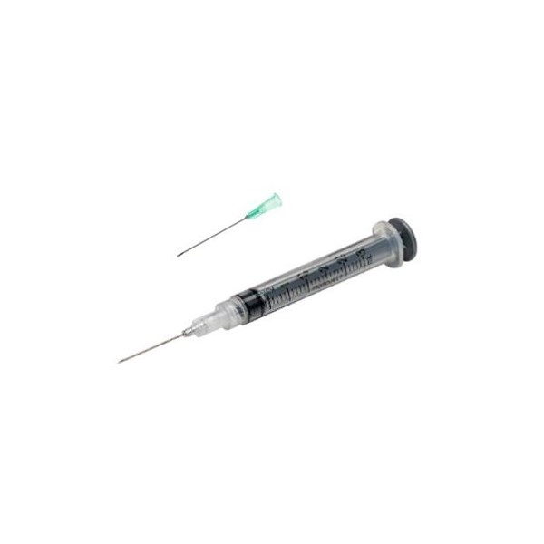 3cc Syringes with 21g x 1  Monoject Luer Lock 100/bx
