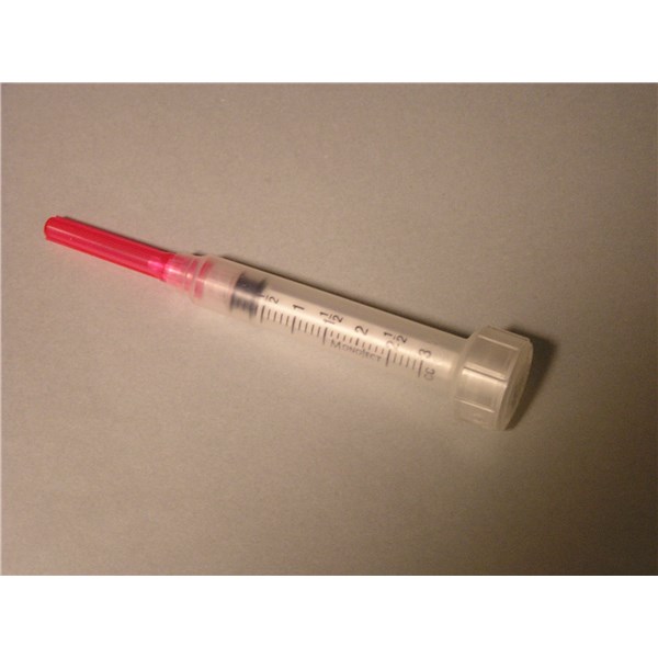 3cc Syringe with 25g x 5/8 Luer Lock 100/bx